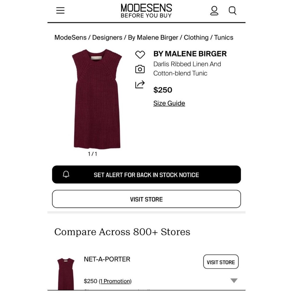 By Malene Birger Chunky Knit Linen Long Vest Womens Small Red Preppy Fisherman - Picture 3 of 16